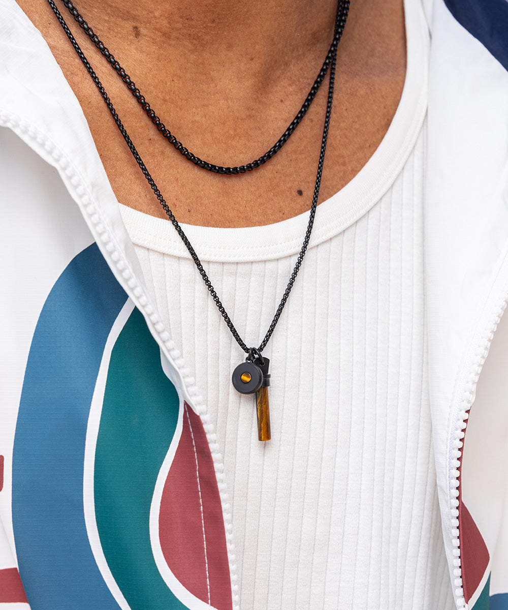 Brontide Eye Necklace | Tiger Eye | Black