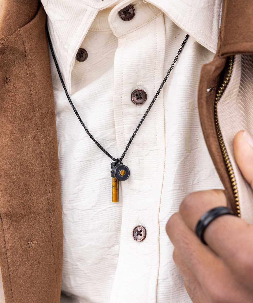 Brontide Eye Necklace | Tiger Eye | Black