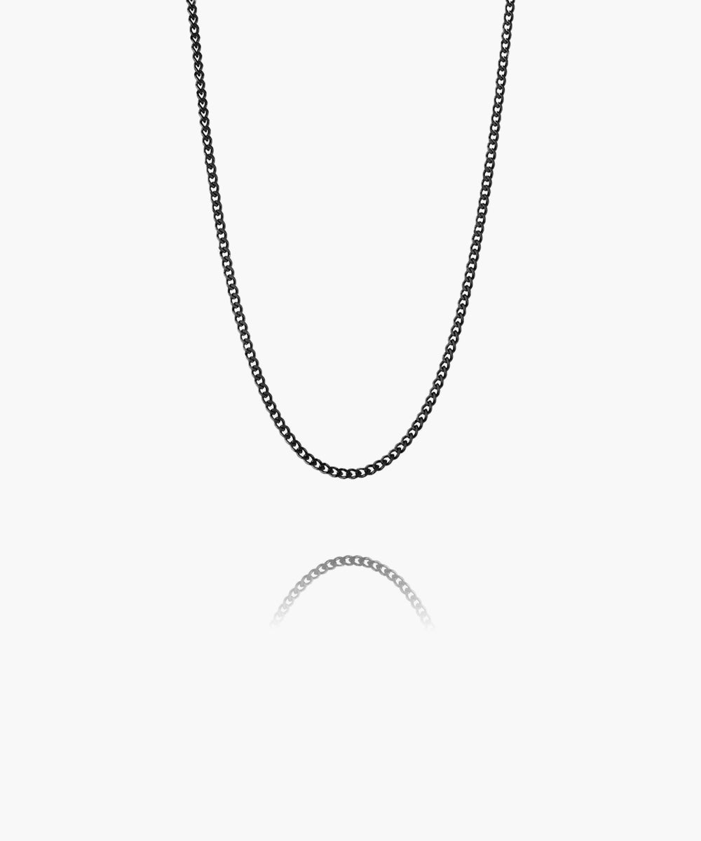Curb Chain Necklace Black 50cm | Black