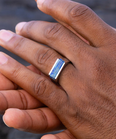 Signet Ring 7mm Lapis Lazuli | Silver