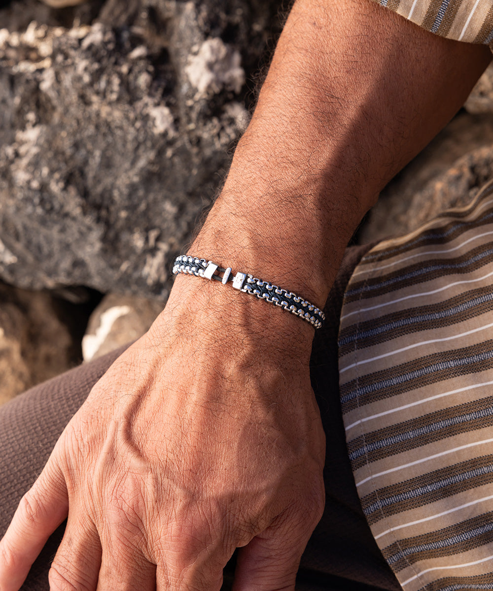 Catena Venetian 7mm Navy | Silver