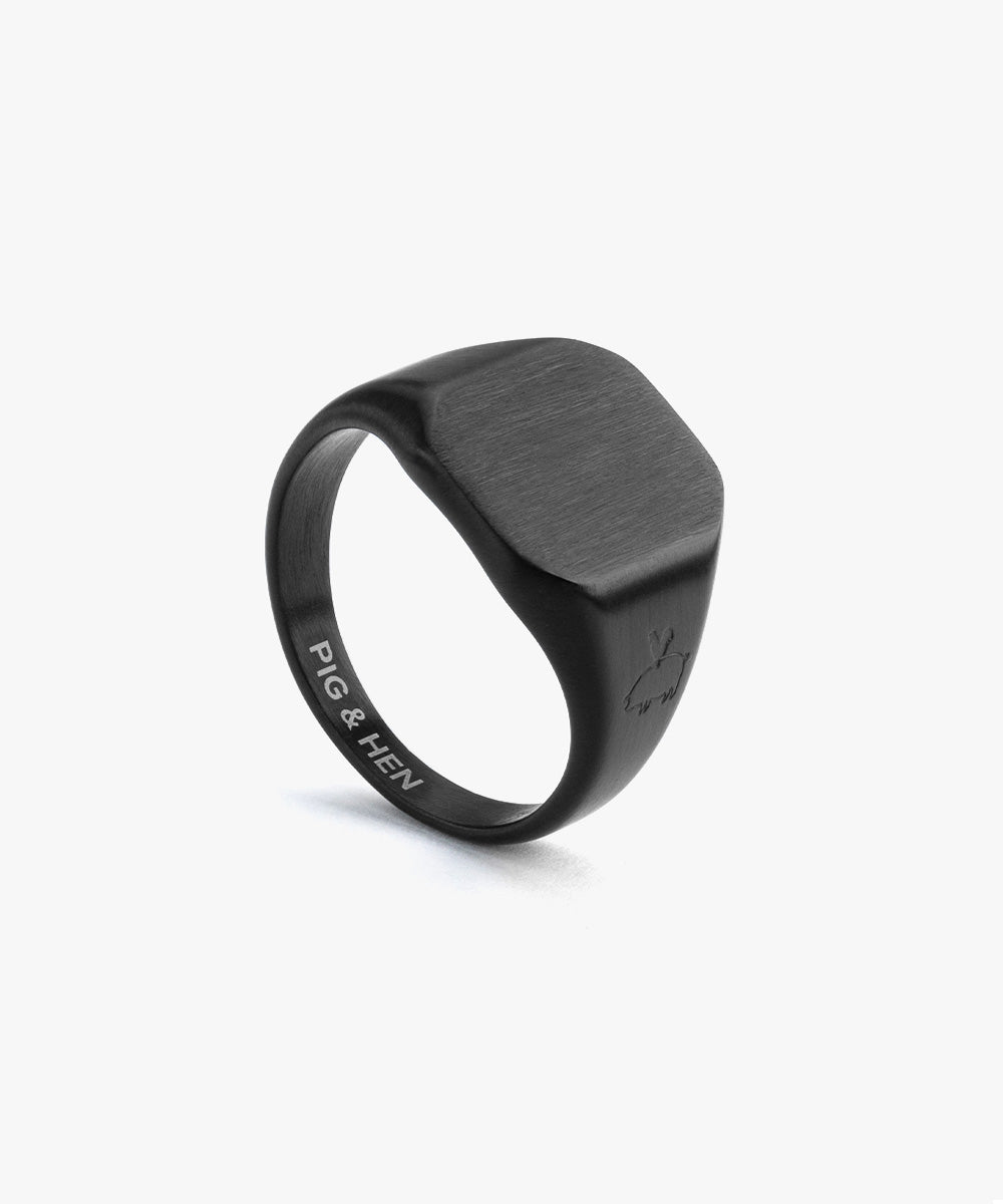 Signet Ring 16mm Classic Black  | Black