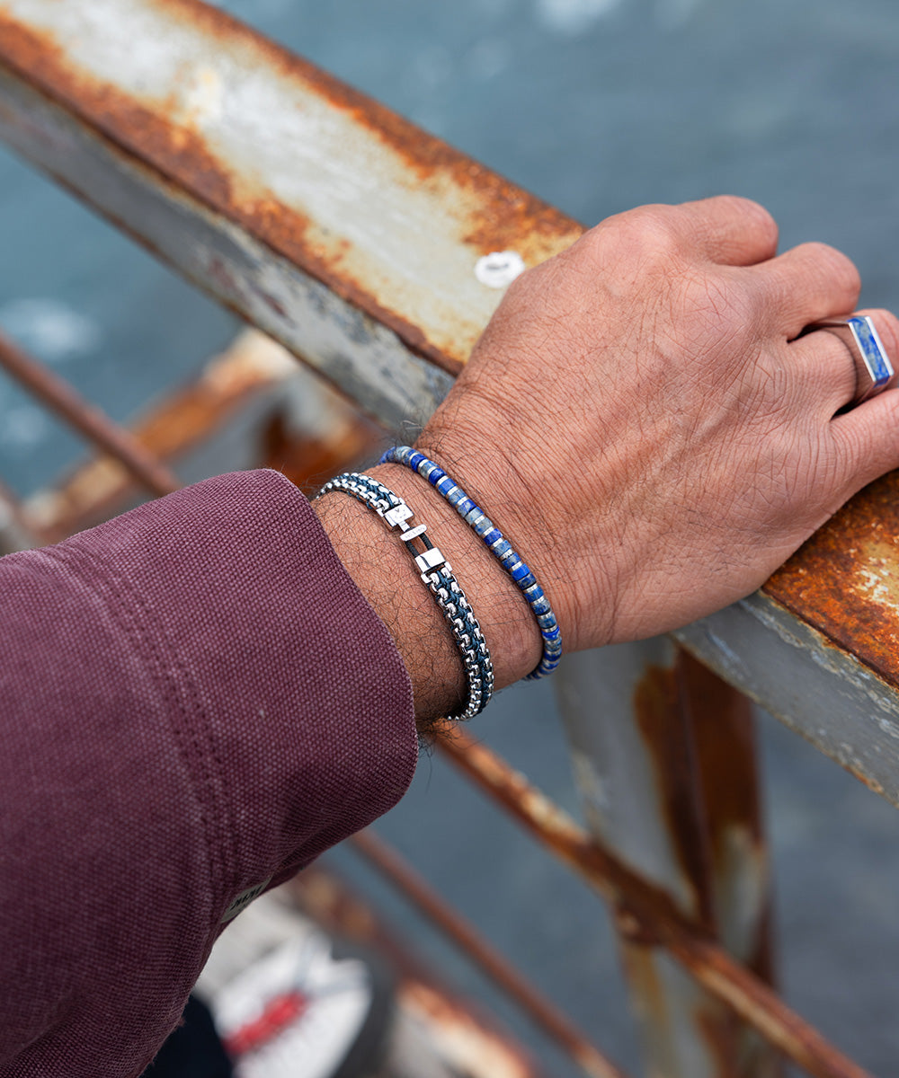 Catena Venetian 7mm Navy | Silver